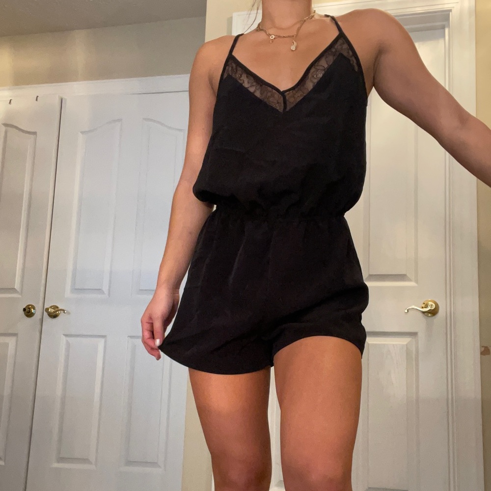Black Laced Romper